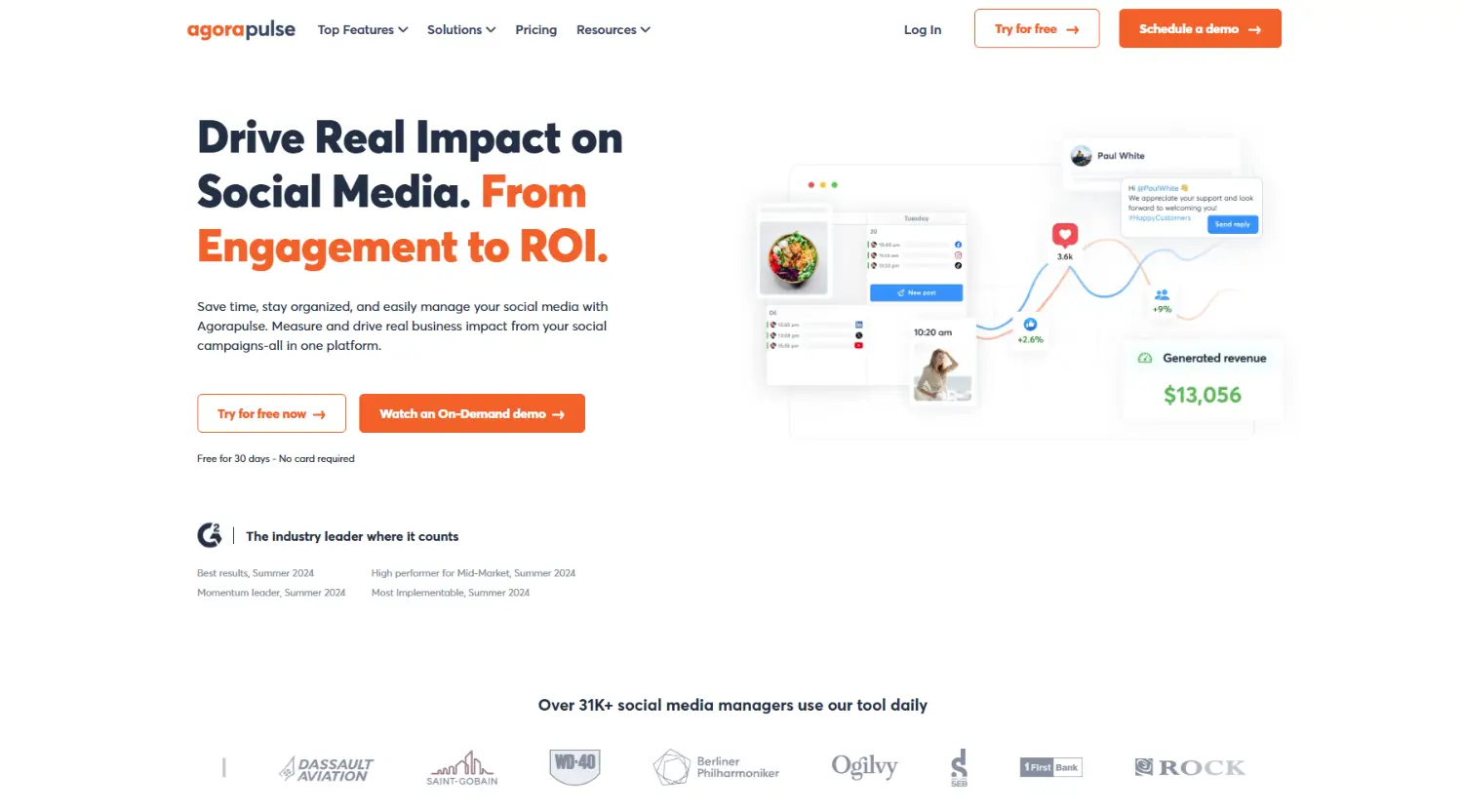 agorapulse homepage