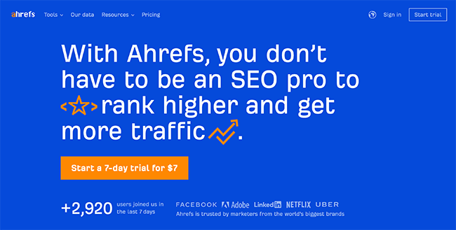 Ahrefs Homepage