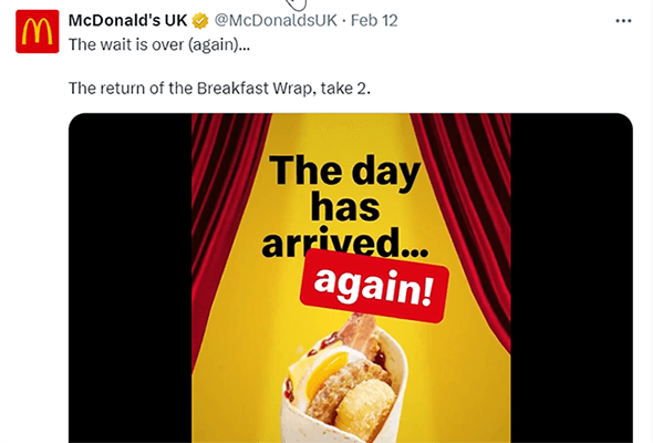 Announce an upcoming product launch - McDonalds