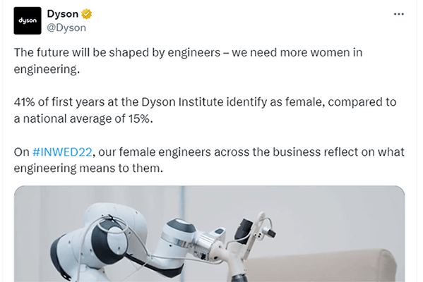 Highlight your brand values - Dyson