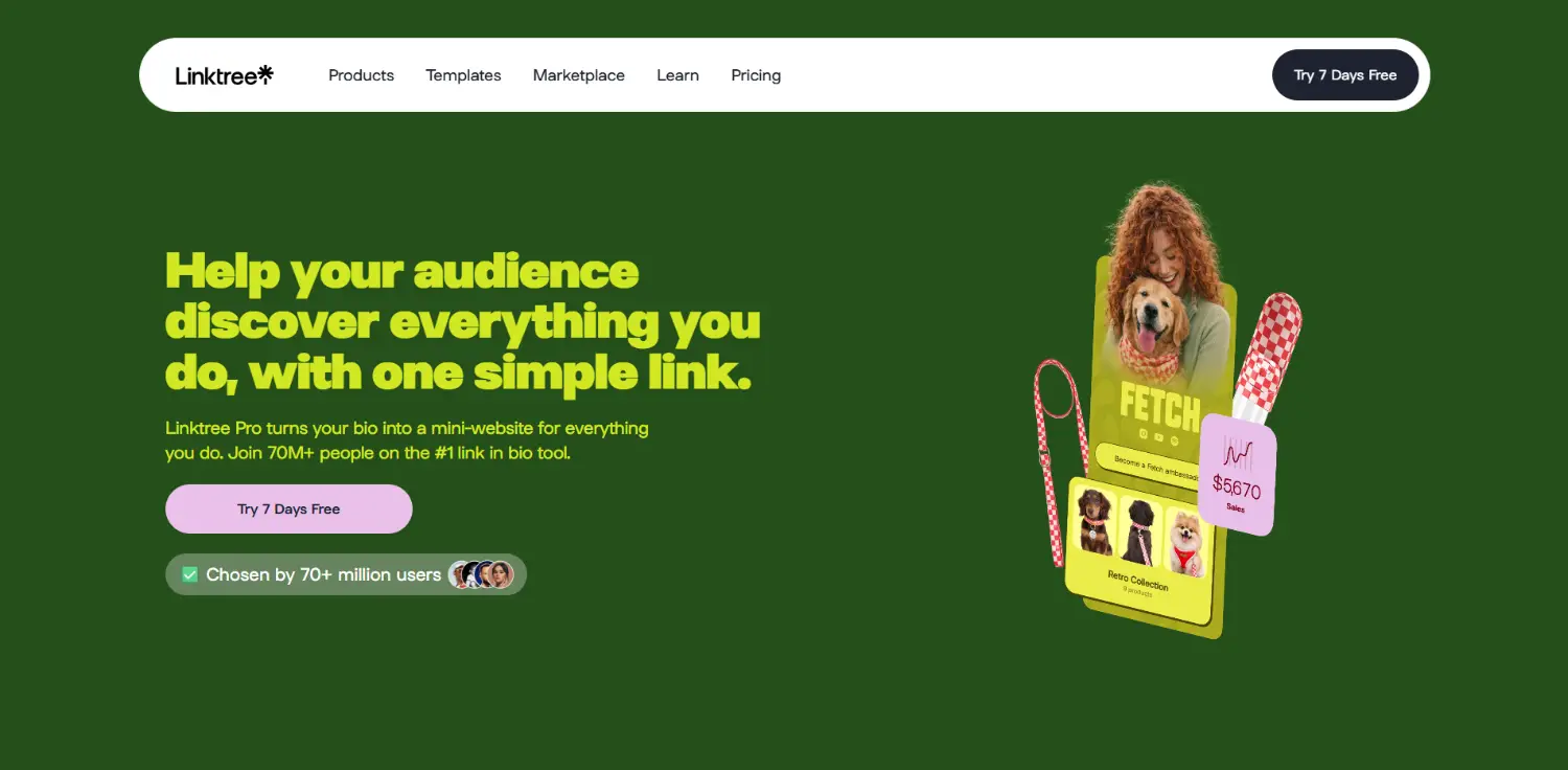 linktree homepage
