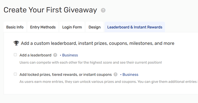 Leaderboard competition Add a leaderboard