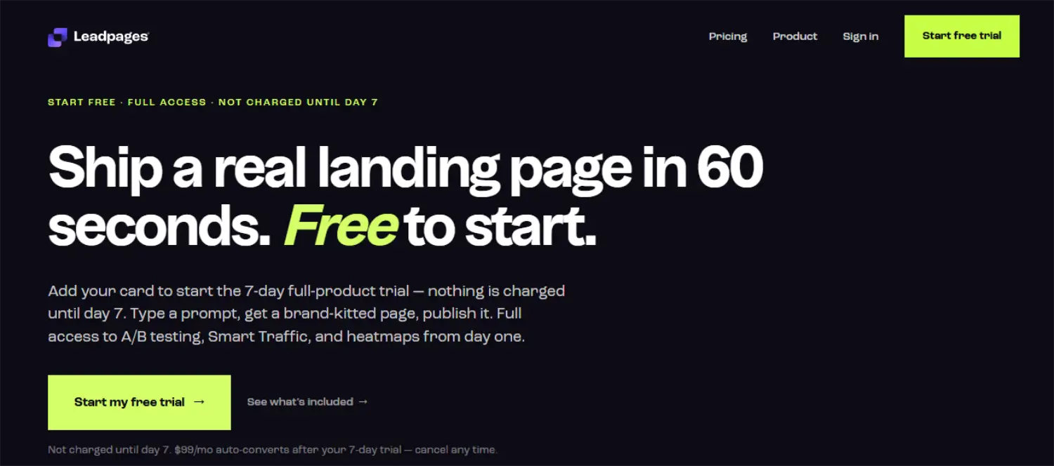 leadpages homepage