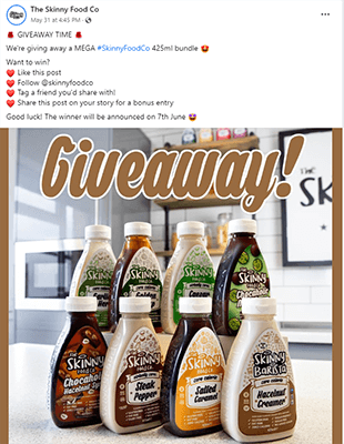 Refer a friend giveaway The Skinny Food Co