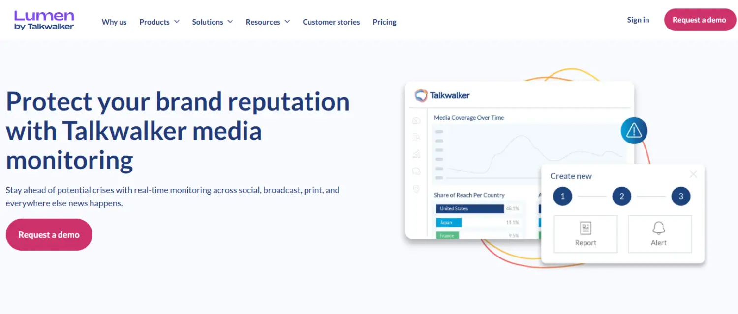 talkwalker social media monitoring tool homepage