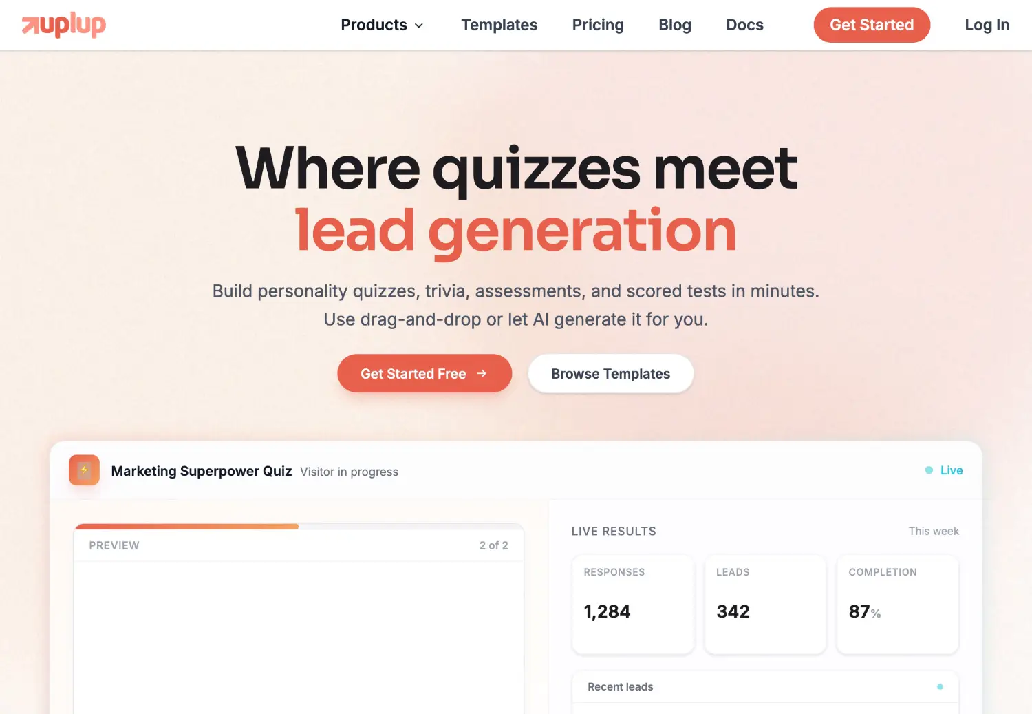 Uplup Homepage